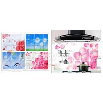 miếng dán tường bếp 45x75(  hoa ngẫu nhiên)