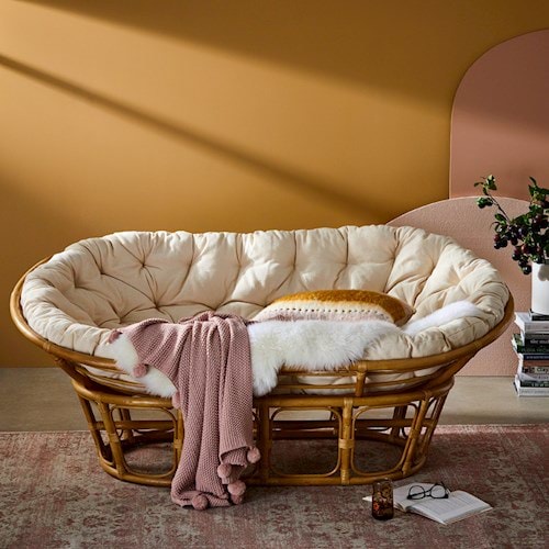 Ghế mây Papasan đôi D160,D180 mây tự nhiên chính hãng, trang trí, thư giãn  M.A.Y