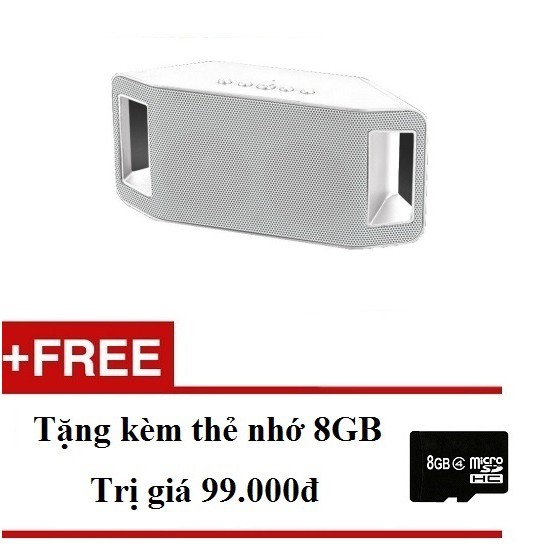 Loa bluetooth WSTER WS-Y66B (Trắng) + Tặng 1 thẻ nhớ microSD 8GB