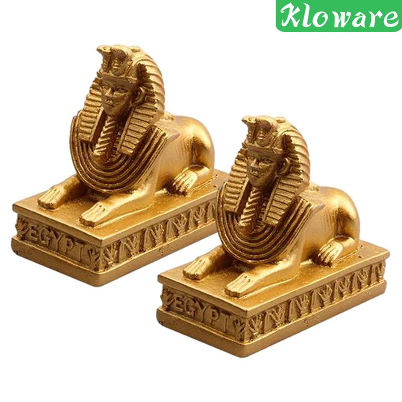 [Kloware] 2 Bức Tượng Pharaoh Ai Cập Để Bàn Trang Trí