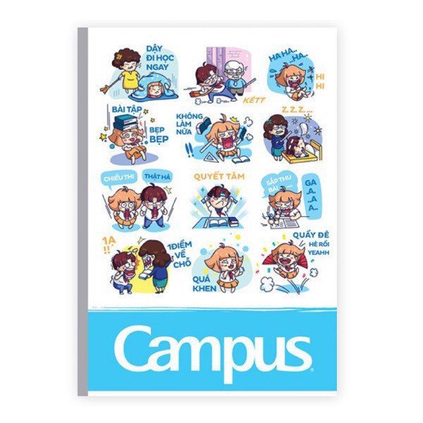 Combo 10 cuốn Vở kẻ ngang 80 trang Campus Emoji NB-BEMJ80