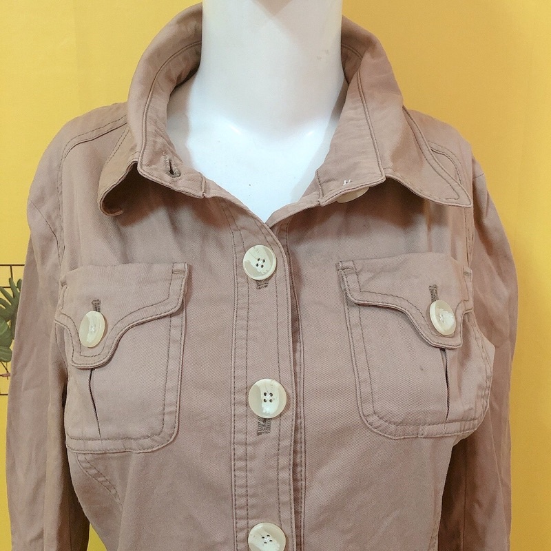 Đầm suông kaki túi hộp hàng si 2hand