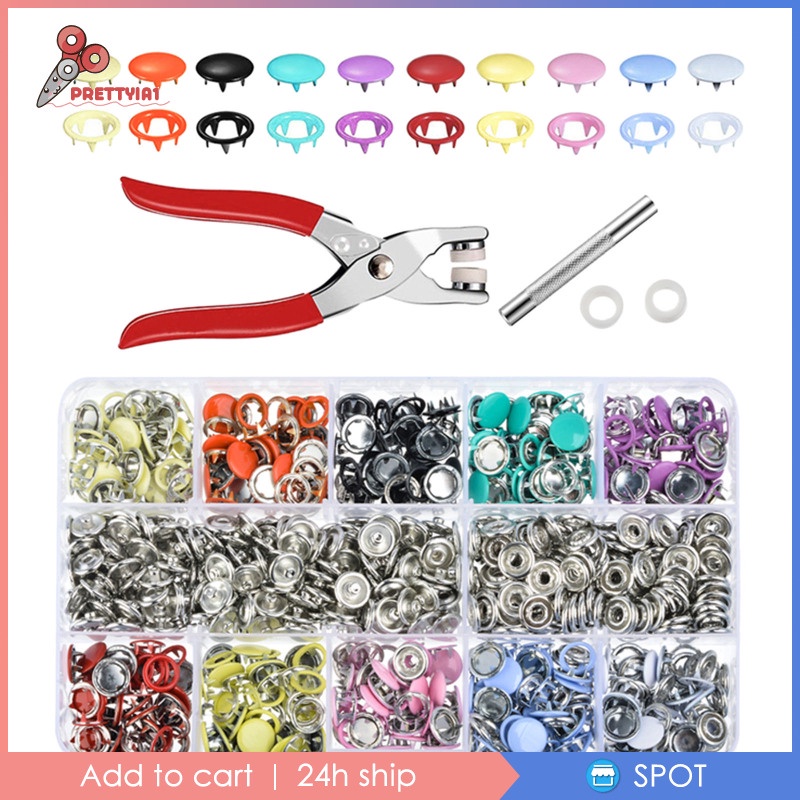 [Prettyia1] Nút Bấm Đinh Tán Kim Loại 10mm Chuyên Dụng Cho May Vá Thủ Công