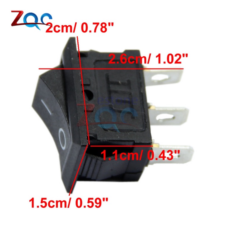 Set 5 công tắc bật/ tắt 3 chấu AC 6A/ 250V 10A/ 125V