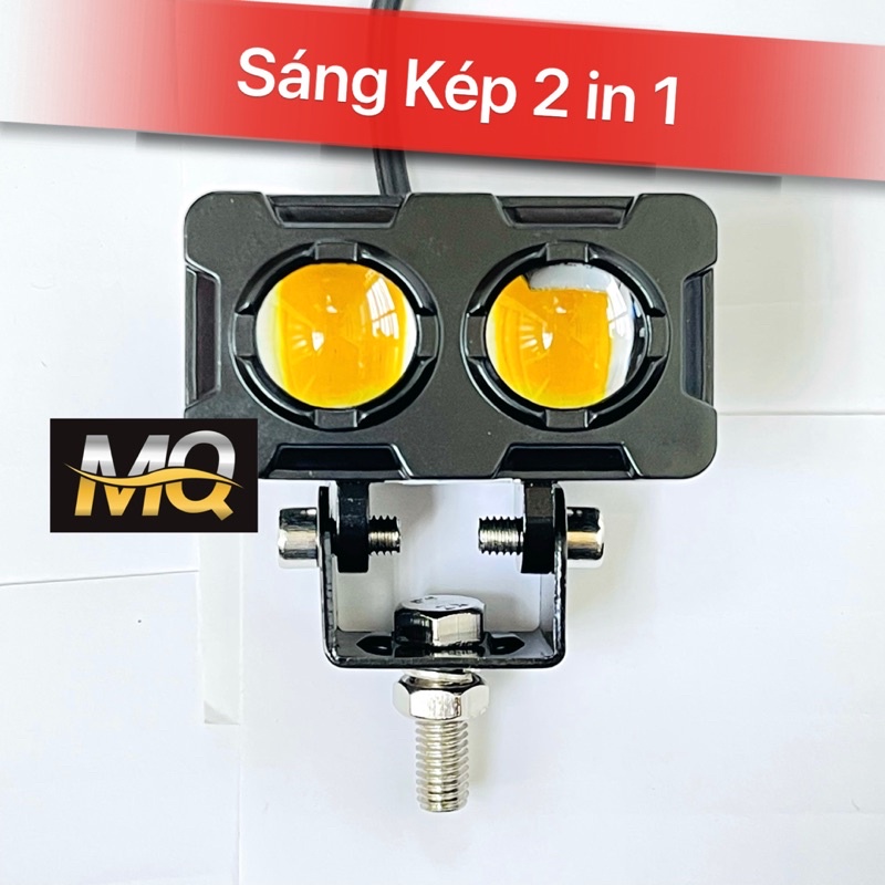 Đèn Trợ Sáng Mini X2 Cos Vàng Pha Trắng 2 Mầu S25