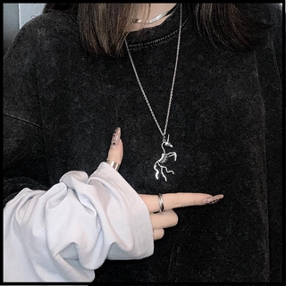 Dây chuyền mặt hình bộ xương kỳ lân kiểu dáng phong cách hiphop cho nữ