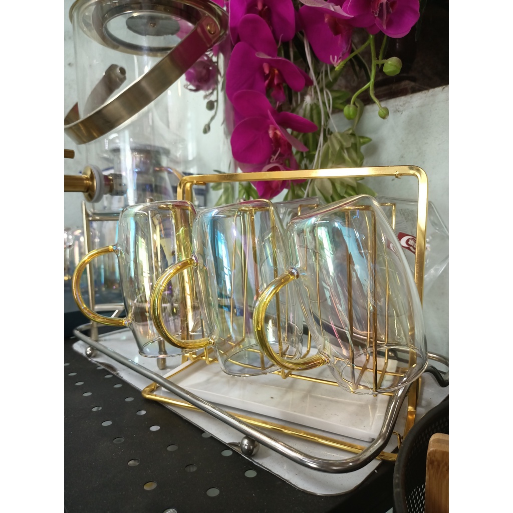 BÌNH THUỶ TINH CAO CẤP CÓ VÒI RÓT GIÁ CHÂN ĐẾ SẮT