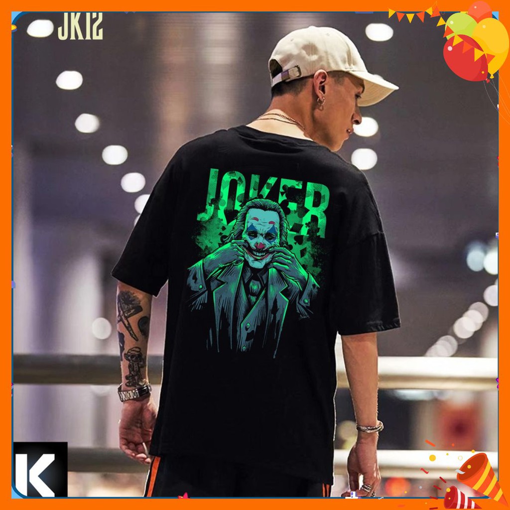 (FULL SIZE + ẢNH THẬT) Áo thun tay lỡ JK12 thằng hề JOKER OVERSIZE UNISEX (2 Màu ĐEN-TRẮNG)