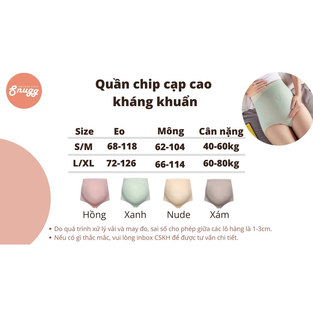 Quần lót bầu y tế cạp cao kháng khuẩn- Công nghệ mới không nới chun-Snugg SNU2020