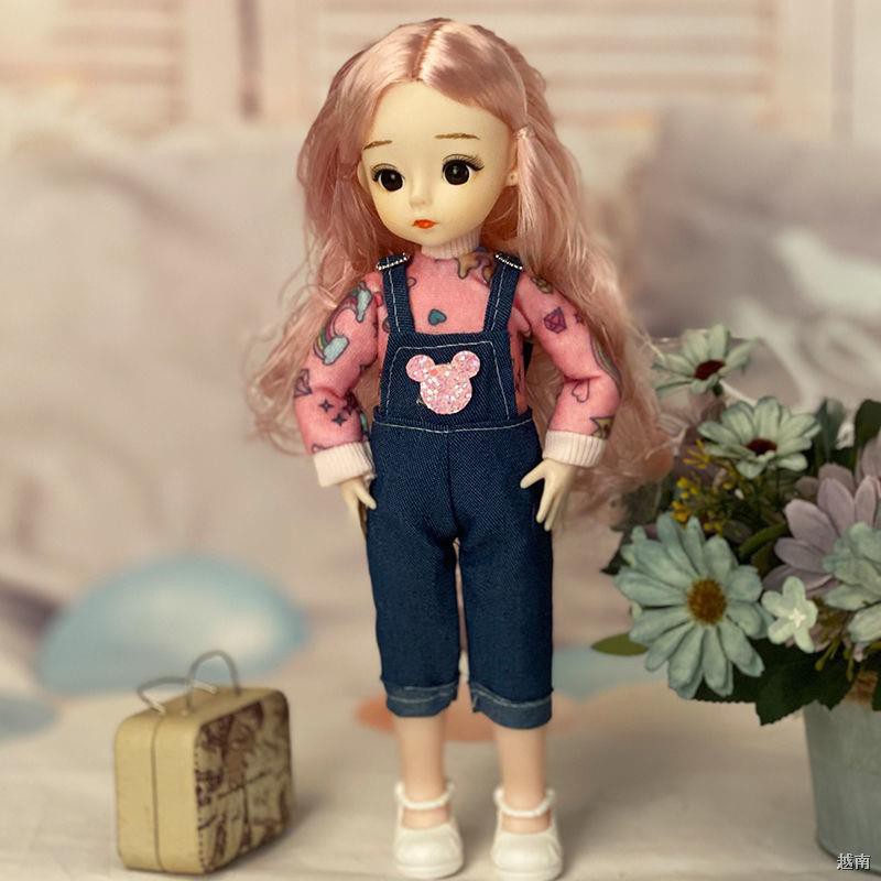 ☢ﺴ✚30 Cm 3D mắt BJD doanh 6 điểm công chúa búp bê barbie bộ đồ thay váy cô gái quà tặng sinh nhật chơi