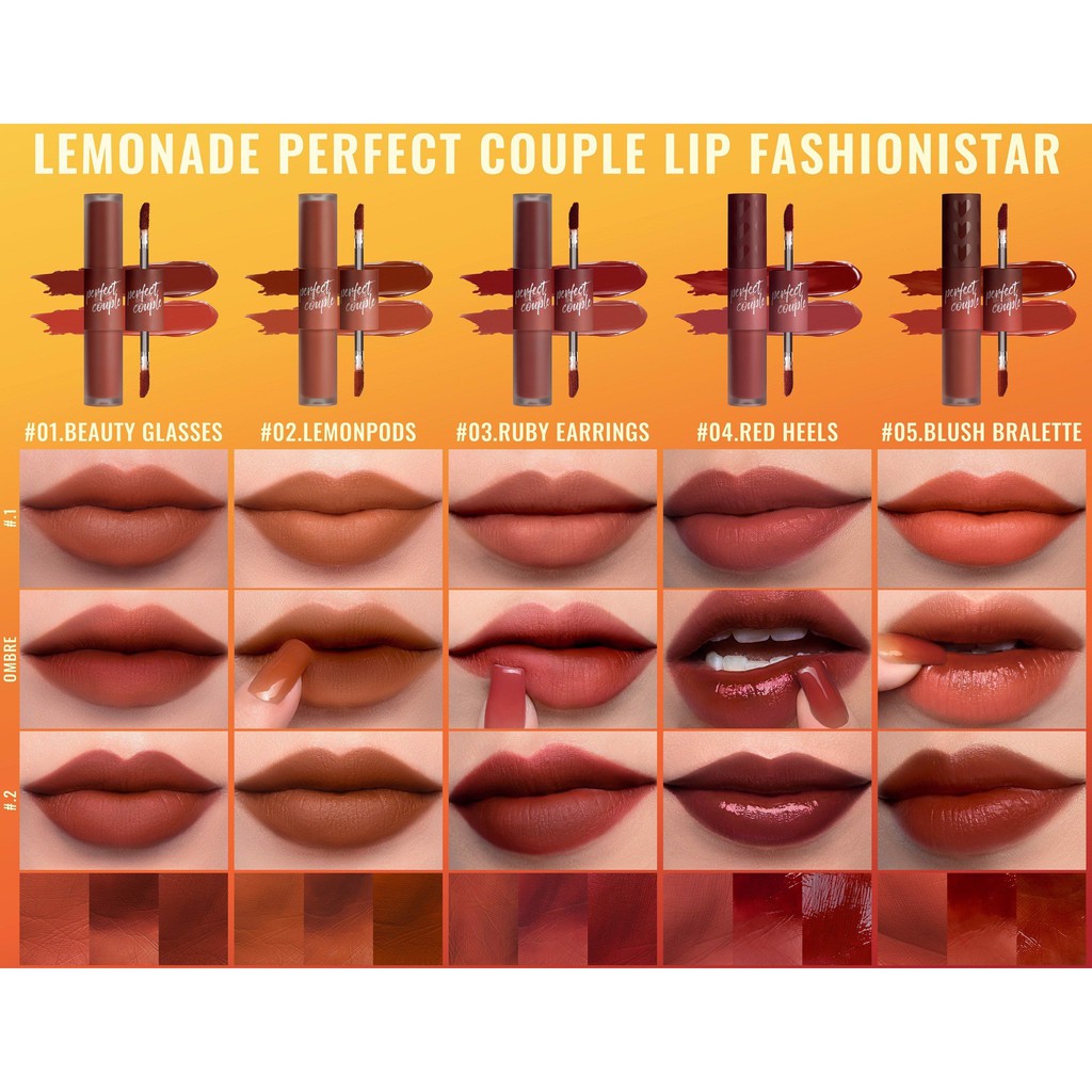 Son kem 2 đầu Lemonade Perfect Couple Lip Fashionistar 8g