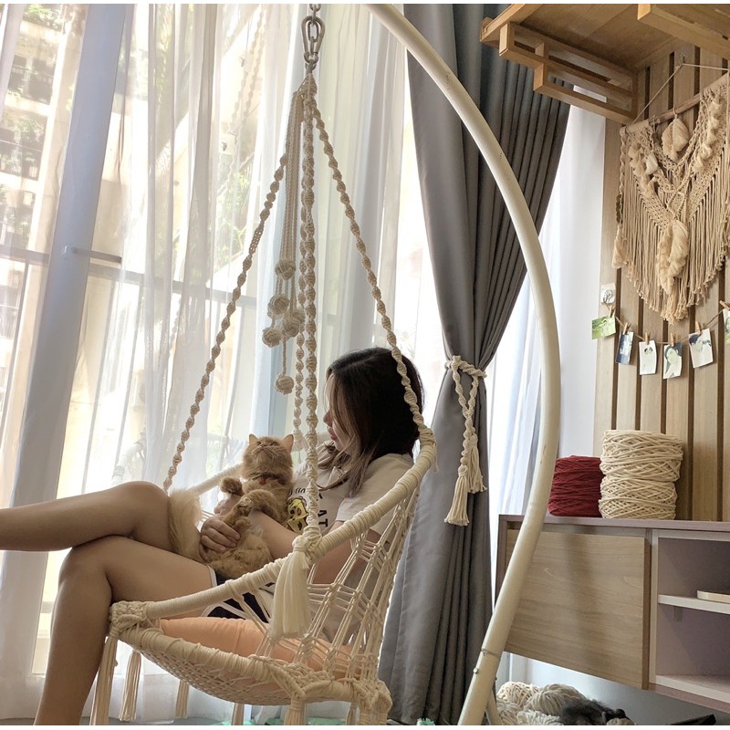 Xích đu macrame 80cm không kèm đệm và khung treo