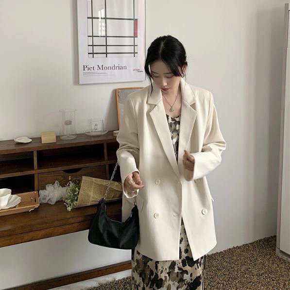 Áo blazer nữ dài tay 2 lớp Cheapy áo vest khoác ngoài đẹp đen xanh be hồng form rộng phong cách Hàn Quốc C476 | BigBuy360 - bigbuy360.vn