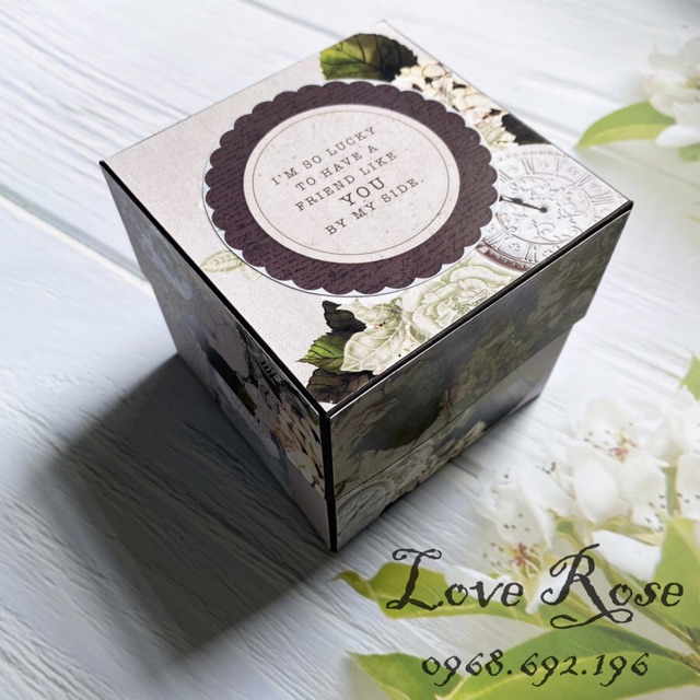 Hộp quà tặng Love Box tone xanh