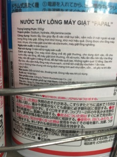 Nước tẩy lồng máy giặt của nhật