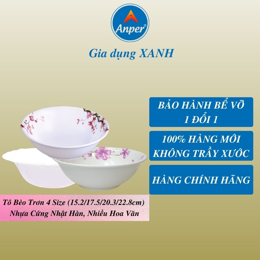 Bát tô nhựa melamine ANPER cao cấp A5 nhật hàn cứng an toàn sang trọng