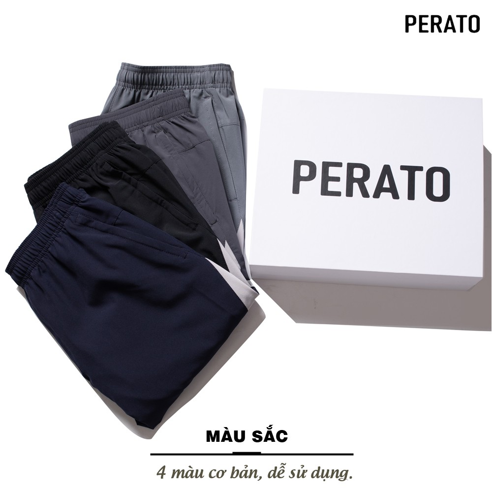 [MUA 2 GIẢM 20K] Quần Short Nam PERATO (4 màu), Vải Gió Mềm, Siêu Nhẹ, Dáng Thể Thao, Bo Viền