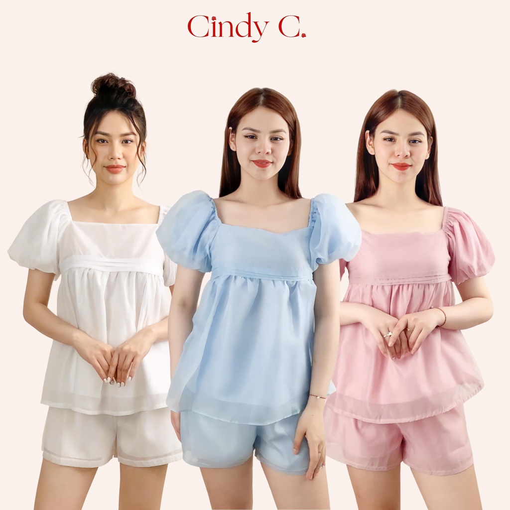 [03] Set cộc tay Jumpsuit Paulima CINDY C chất liệu Organza thiết kế điệu đà nữ tính 22532