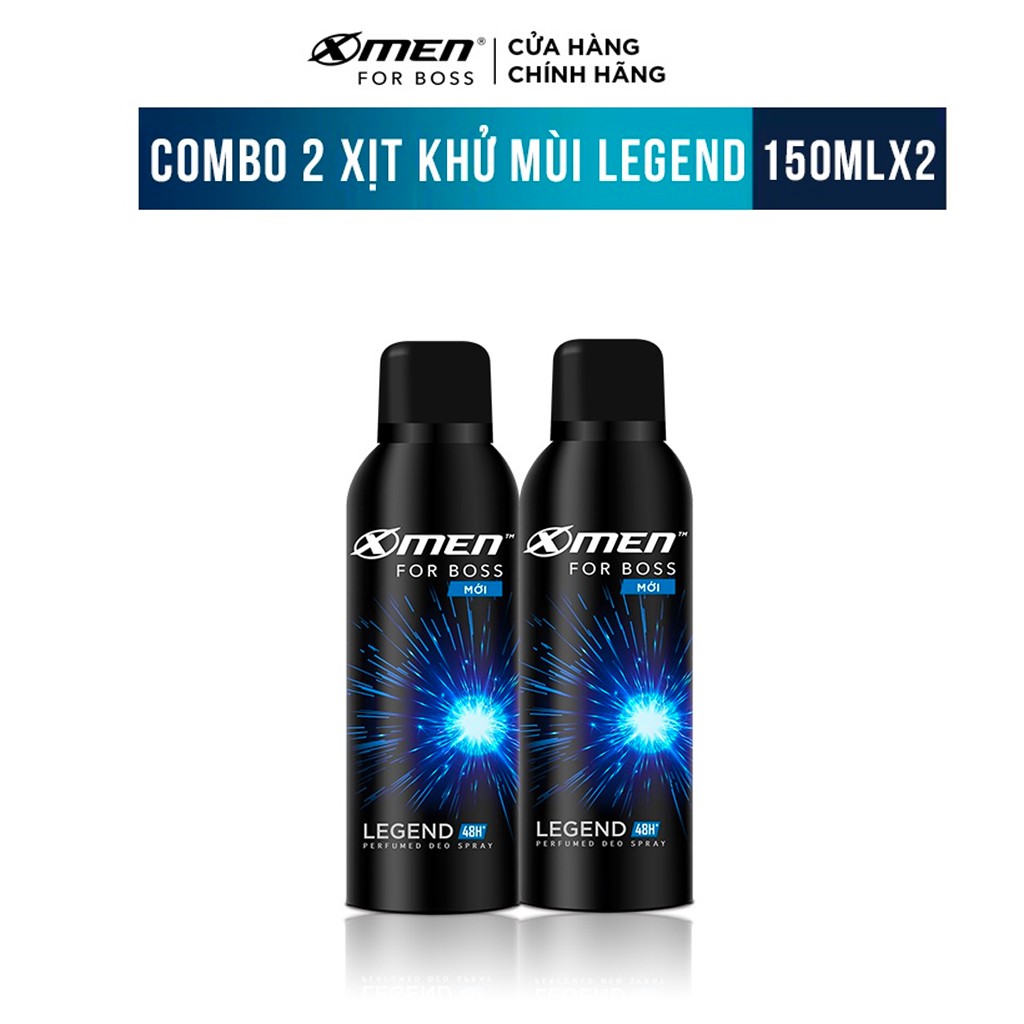 Combo 2 chai xịt khử mùi X-men For Boss 150ml - Legend