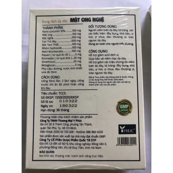 Mật Ong Nghệ Y Phúc - dạ dày Y Phúcchính hãng