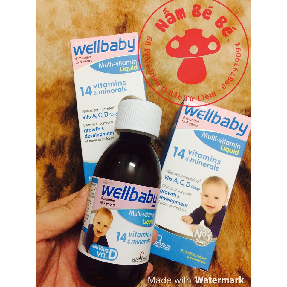 [Date 2021] Multi Vitamin WellBaby Liquid bổ sung Vitamin cho bé