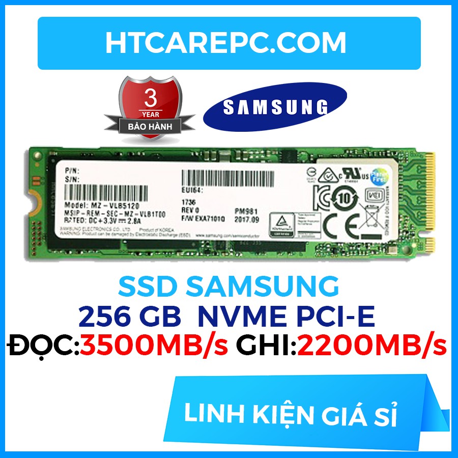 Ổ cứng SSD Laptop PC Samsung nvme PM981a Bảo hành 36 tháng