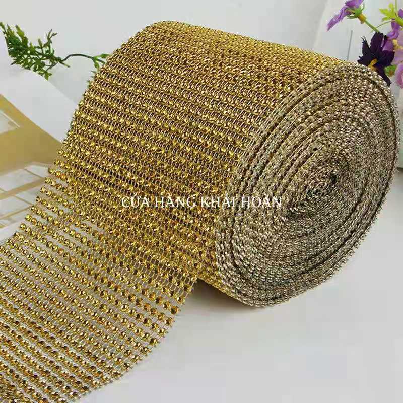 1 Cuộn dây ruy băng đính đá dùng để trang trí nội thất Trang Trí Tiệc Cưới