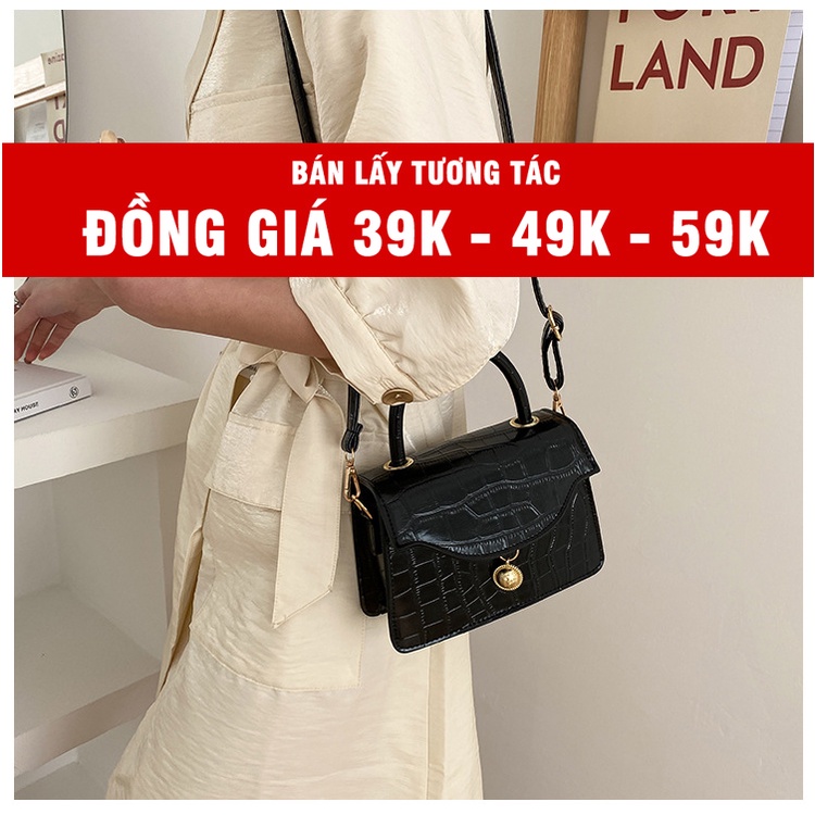 Túi xách nữ túi đeo chéo BLUE CLOUDS hoạ tiết da rắn găn phụ kiên mạ vàng sang chảnh- TXN53