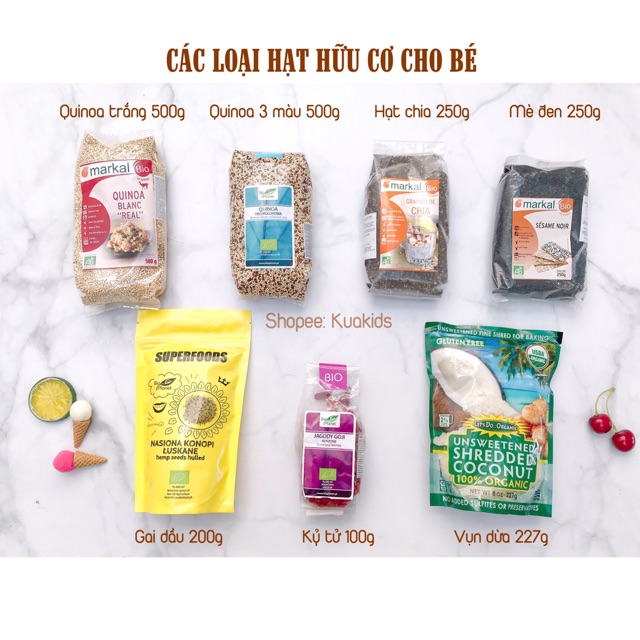 CÁC LOẠI HẠT HỮU CƠ (GÓI TÁCH LẺ)