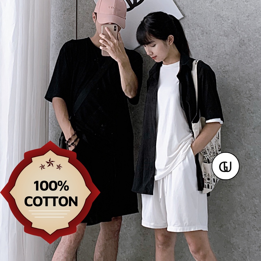 Bộ Đồ Nam Nữ 100% Cotton Mát Mẻ Co Giãn 4 Chiều GUF (được mix màu áo quần)