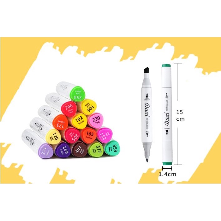 Màu marker 2 đầu cao cấp Baoke Dual MP2924-12/18/24/36/48/60/80