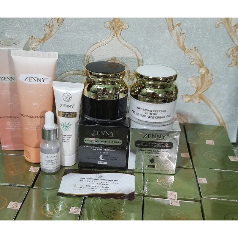 kem zenny  (sỉ từ 3 bộ)  ( tặng  serum,  son sữa rửa mặt ,tế bào chết )  mẫu  mới chính  hãng .sỉ ib