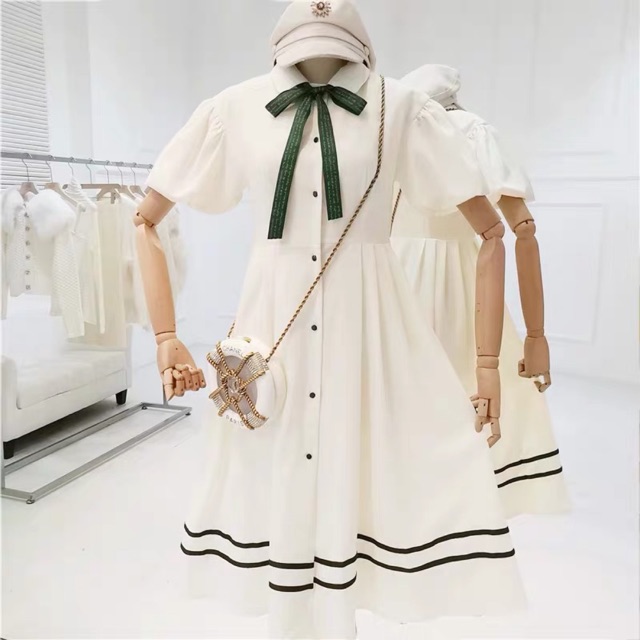 Đầm midi tiểu thư dáng xoè korea