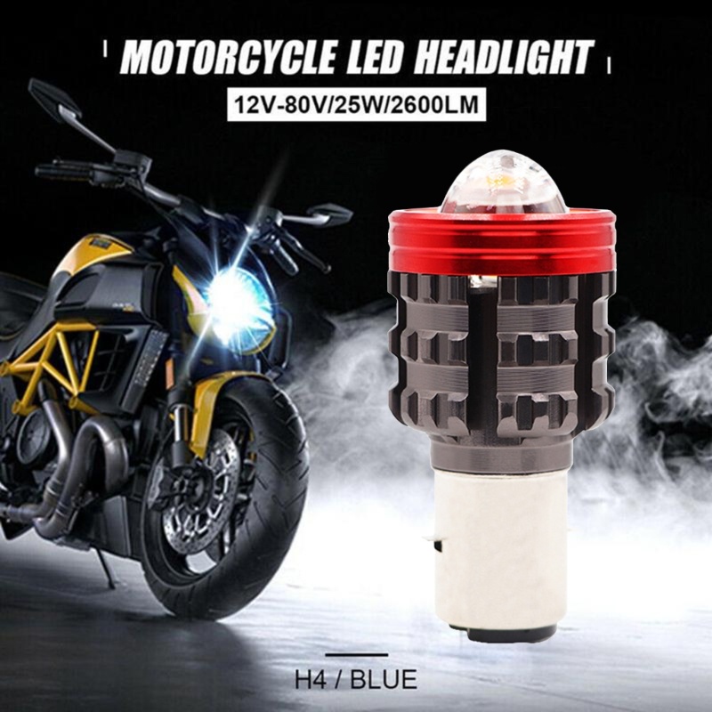Đèn Pha LED H4 Chuyên Dụng Cho Xe Máy Scooter Dễ Lắp Đặt