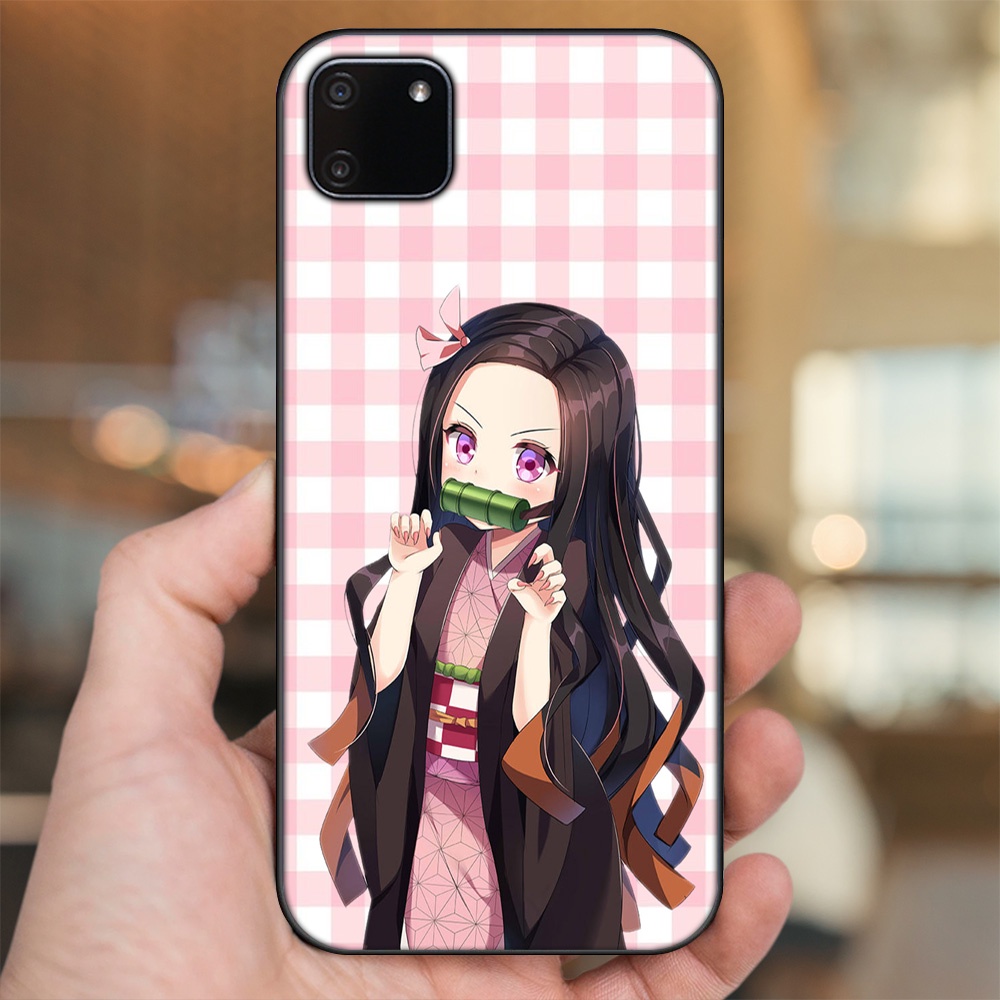 Ốp lưng Realme C11 2020 viền đen in hình Nezuko Kimetsu no Yaiba