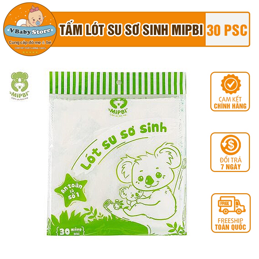 Tấm lót phân su Mipbi 3 lớp cao cấp (gói 30 tờ)