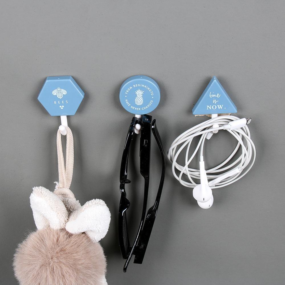 BORAG Set 3 Móc Treo Đồ Dán Tường Không Để Lại Dấu Vết Có Thể Giặt Được