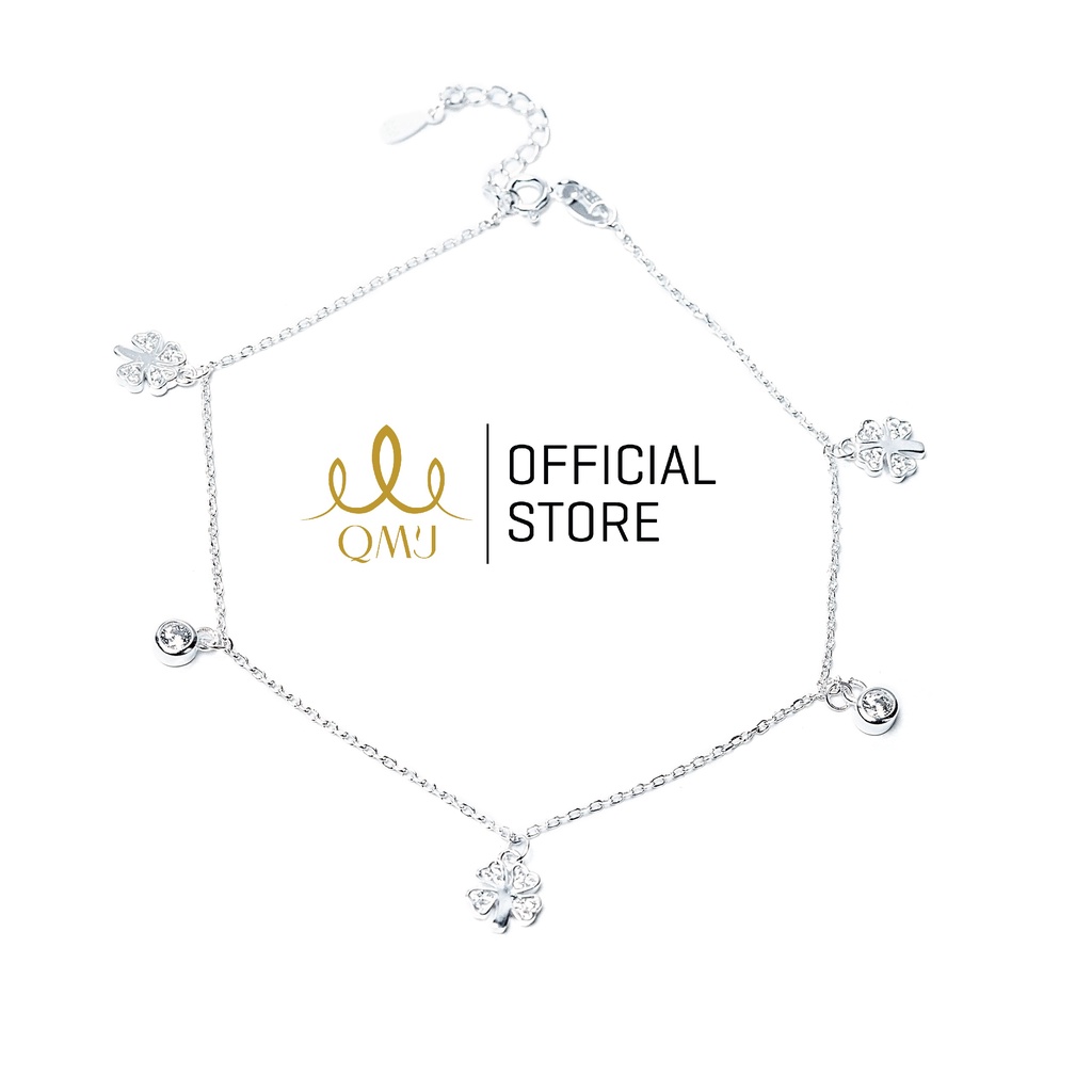 QMJ Lắc chân bạc Cỏ hạnh phúc may mắn bạc 925 cao cấp xinh xắn, dễ thương - Q514