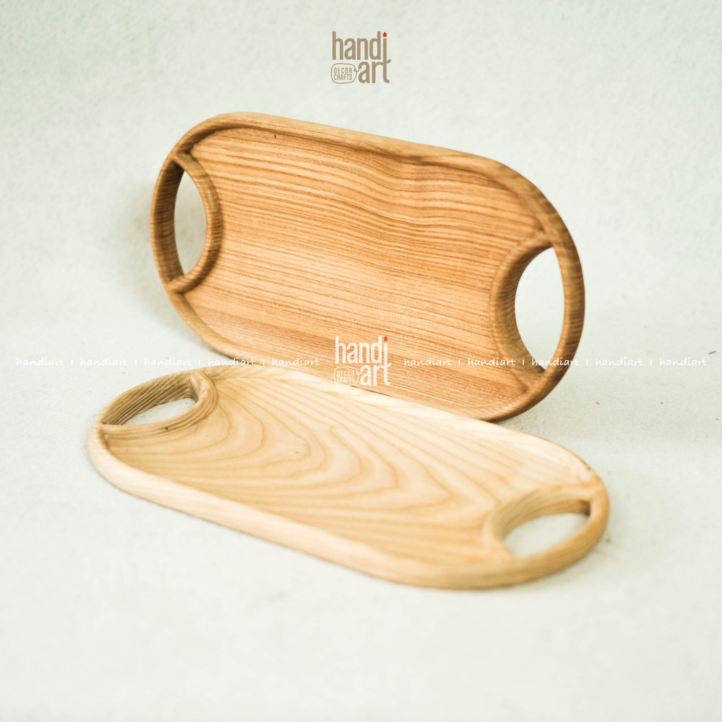 Khay gỗ oval - oval wooden tray