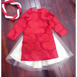Áo dài cách tân hoa hồng nổi