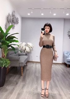 Đầm body len thỏ cao cấp