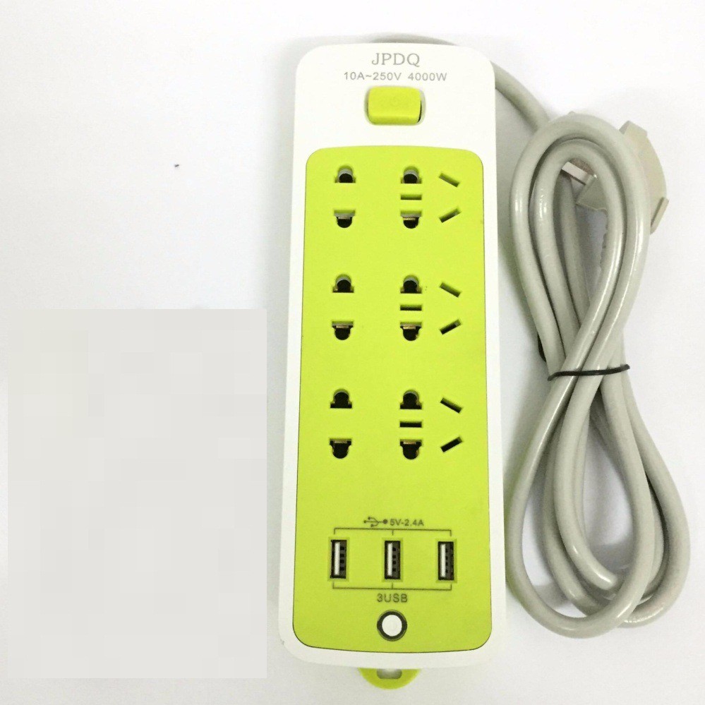 Ổ cắm điện thông minh JPDQ 4000W (6 phích căm, 3 USB, 1,5 mét)