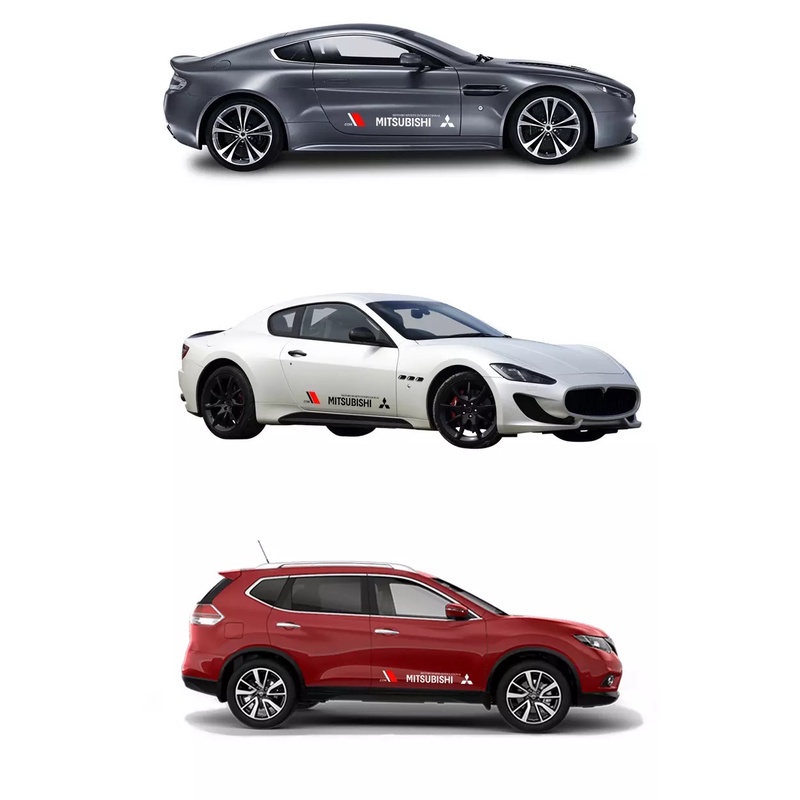 Bộ 2 tem dán cửa xe ô tô Mitsu 02
