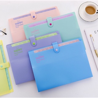 Túi nhựa tài liệu A4 12 ngăn Happy