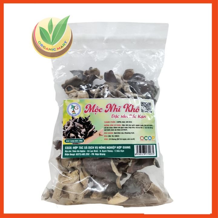 Mộc nhĩ khô loại 1, đặc sản Bắc Kạn đã cắt chân, túi 100g