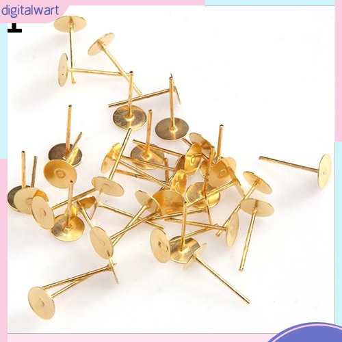 Set 200 chốt làm khuyên tai dạng dẹt bằng sắt chất lượng cao