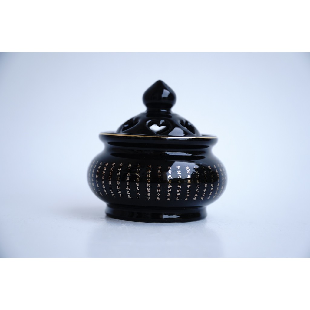 Lư xông trầm hương gốm sứ sen Phật Chú Đại Bi, hủ đốt trầm mạ vàng bình an - Nhiều màu | BigBuy360 - bigbuy360.vn