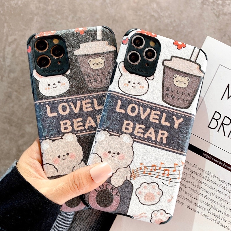 Ốp Lưng Da IMD Happy Bear
