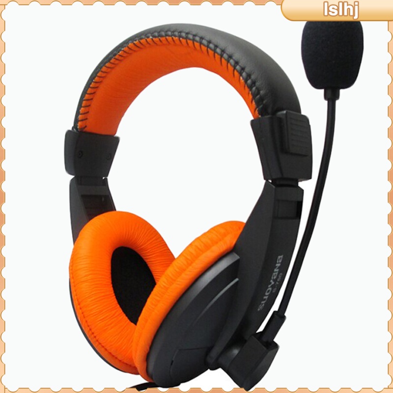 [giá giới hạn] Over-Ear Gaming Headset with Mic 3.5mm with Microphone Noise-Canceling Comfortable for Laptop Office Home