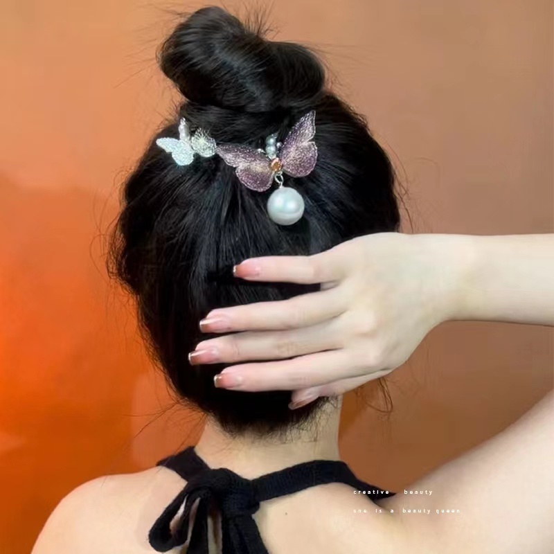 Kẹp Tóc Đính Bóng Lông Sang Trọng Phong Cách Nhật Hàn Cho Nữ